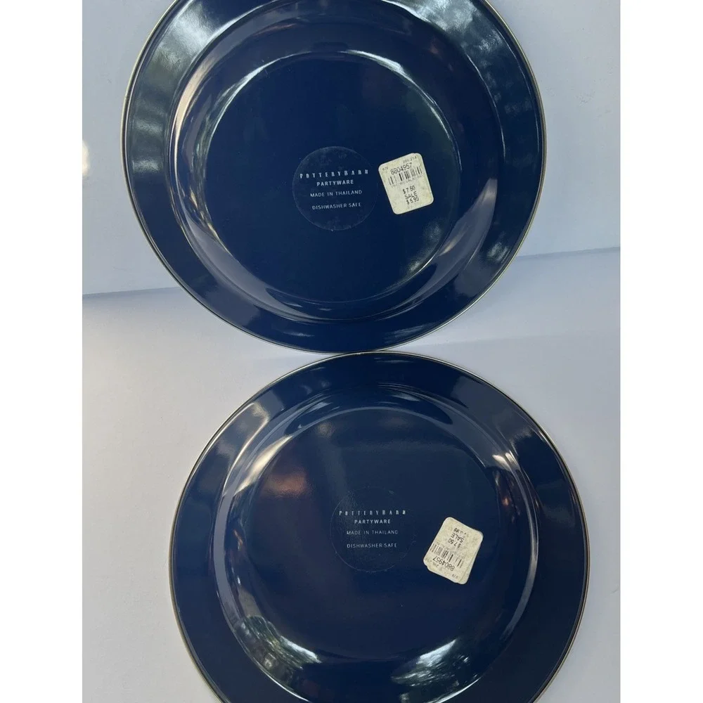 Discontinued Pottery Barn Enamelware Plate Blue 10